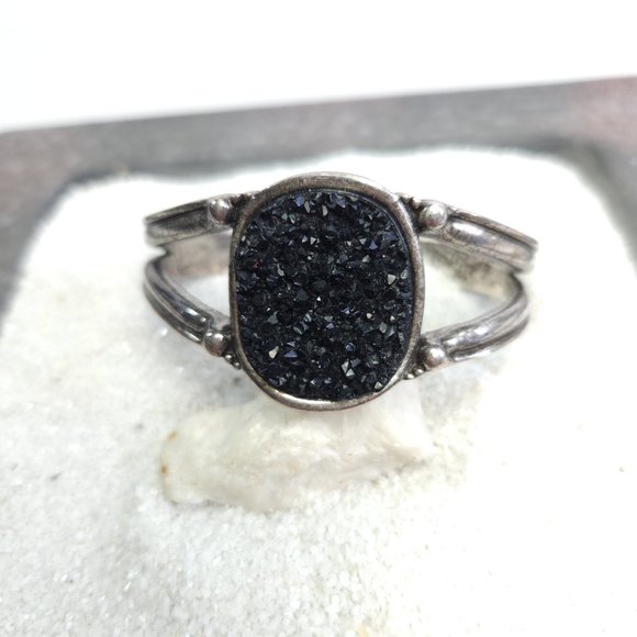 Vintage Lucky Brand Boho Druzy Cuff Bracelet - Picture 2 of 4